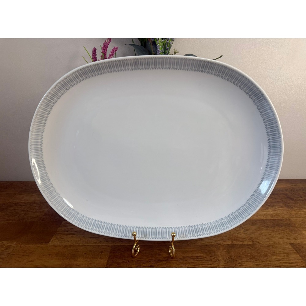Upsala Ekeby Karlskrona Sweden Porcelain Serving Platter Scandinavian MCM Oval